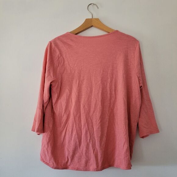 J. Jill Pure Jill Cotton Cross-Front Women's Pink Buttons Top Pink M P - Picture 4 of 7